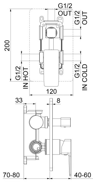 Sapho - Podomietková sprchová batéria TURSI lesklý chróm