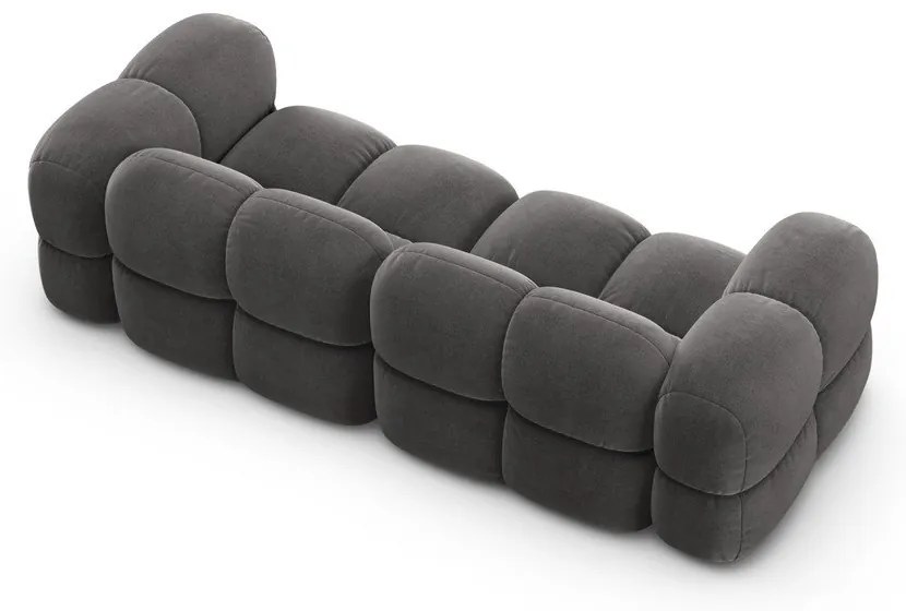 Sivá zamatová pohovka 250 cm Loretto – Cosmopolitan Design
