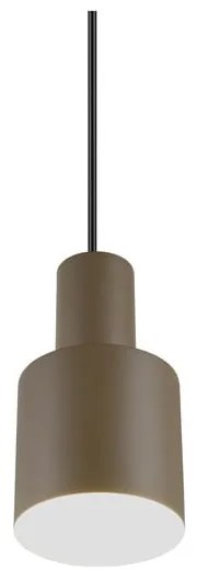 Tmavohnedé závesné svietidlo s kovovým tienidlom ø 12 cm Agudo – Trio