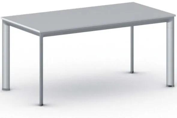 Kancelársky stôl PRIMO INVITATION, sivostrieborná podnož 1600 x 800 mm, sivá