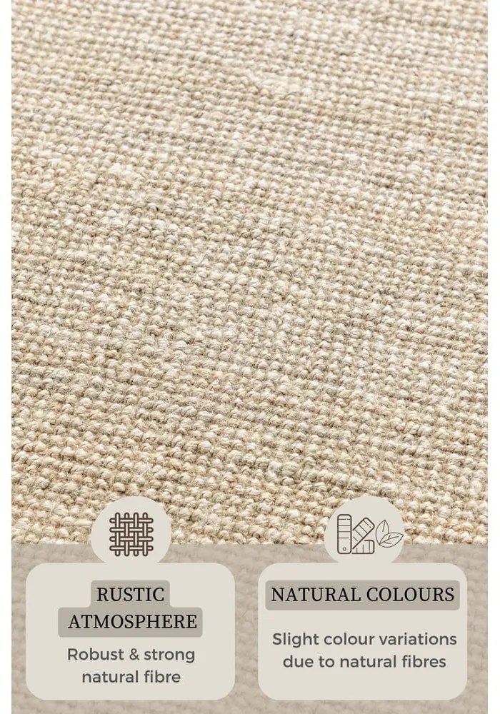 Krémovobiely jutový koberec 120x170 cm Bouclé – Hanse Home