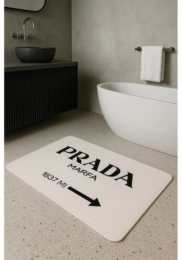 Biele zamatové kúpeľňové predložky v súprave 2 ks 60x100 cm Prada – Mila Home