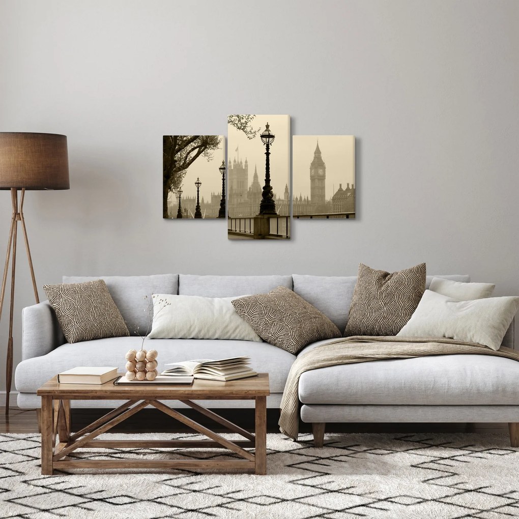 Obraz - Londýn v hmle, Anglicko (90x60 cm)