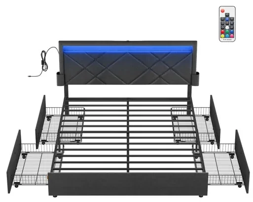 Manželská postel s LED osvetlením RMB828G02