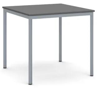 Jedálenský stôl, 800 x 800 mm, doska grafit, podnož tm. sivá