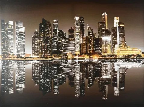 Obraz na plátne Mesto v noci, 70x50 cm%