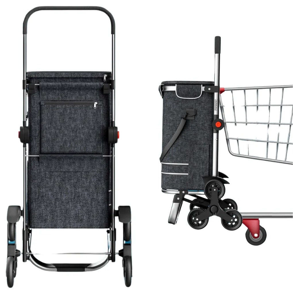 Jurhan Nákupná taška na kolieskach do schodov COMFORT, 50l, čierna