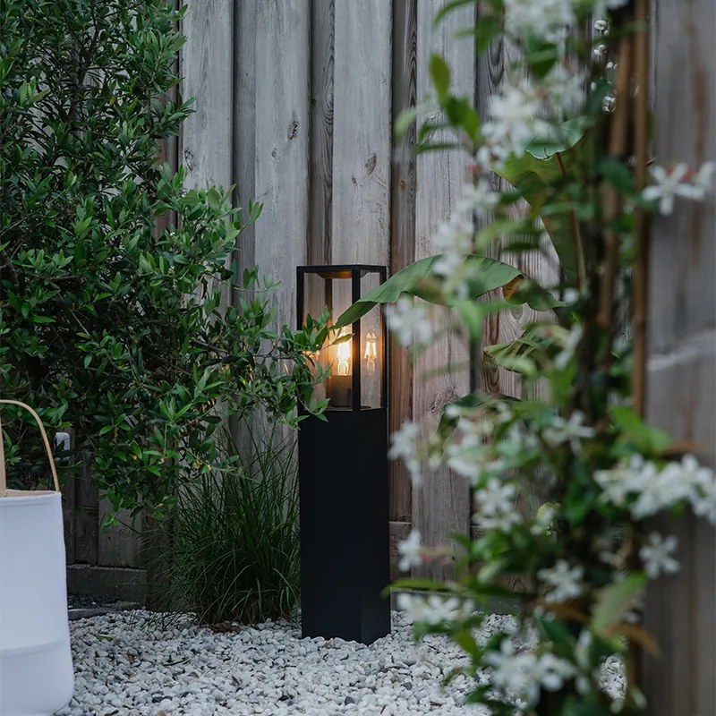 Priemyselná vonkajšia stojaca lampa čierna 80 cm IP44 - Charlois