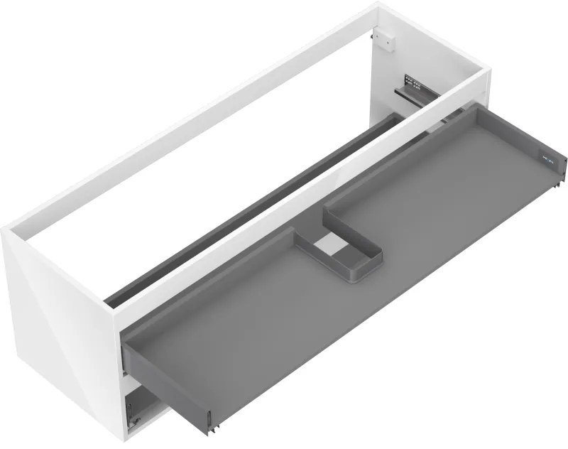 Mexen Box-A, závesná skrinka 140 cm, 2 zásuvky, biela lesklá, 91AX0-1400-470-2-00