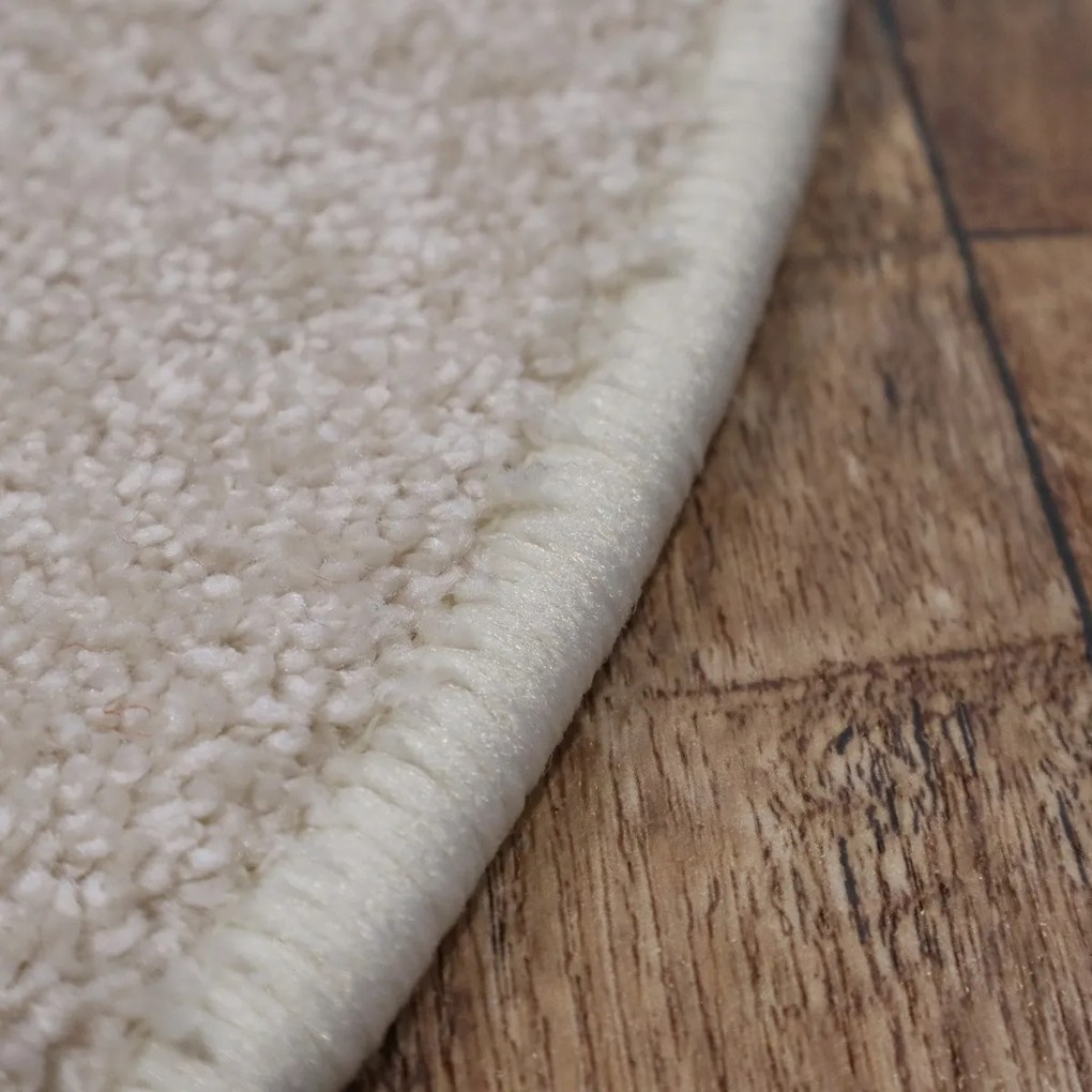 Kusový koberec Velur Ultra biely kruh, 200x200 (priemer) kruh, biela, obývacia izba, AladinWorld Expres