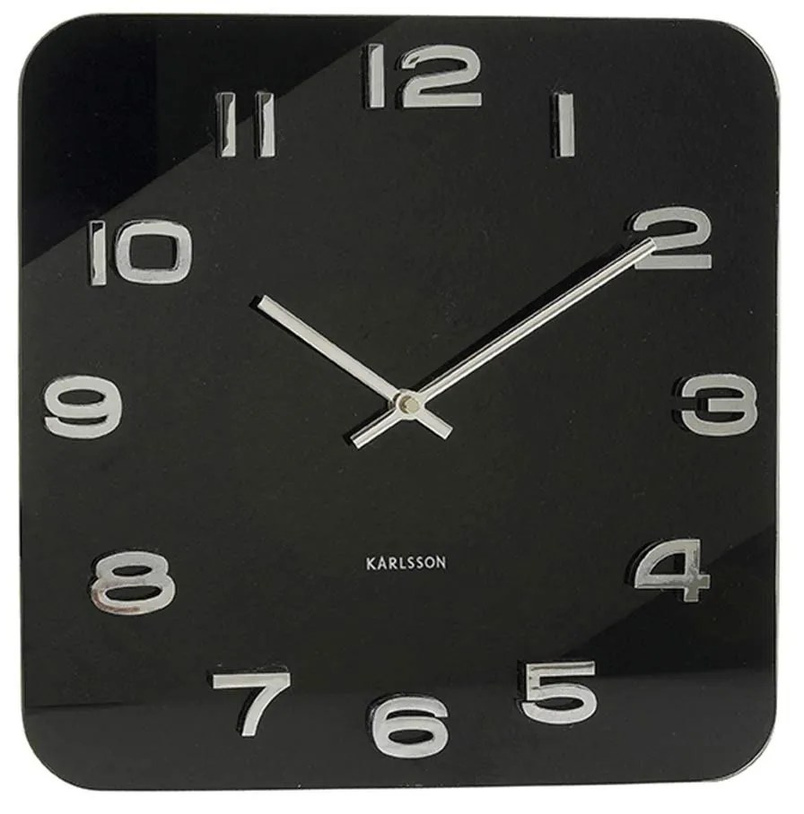 Nástenné hodiny Vintage čierne 35 × 35 cm