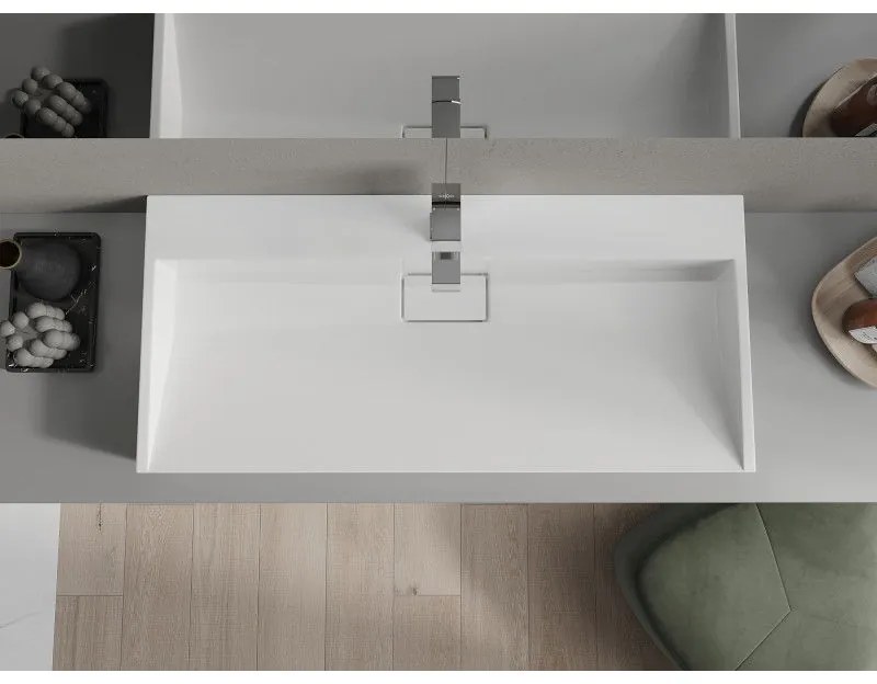 Mexen Ava, umývadlo na dosku z konglomerátu 100 x 46 cm, biela, 23011001