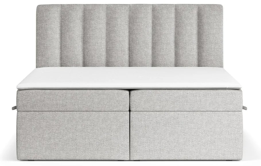 Svetlosivá boxspring posteľ s úložným priestorom 140x200 cm Novento – Maison de Rêve