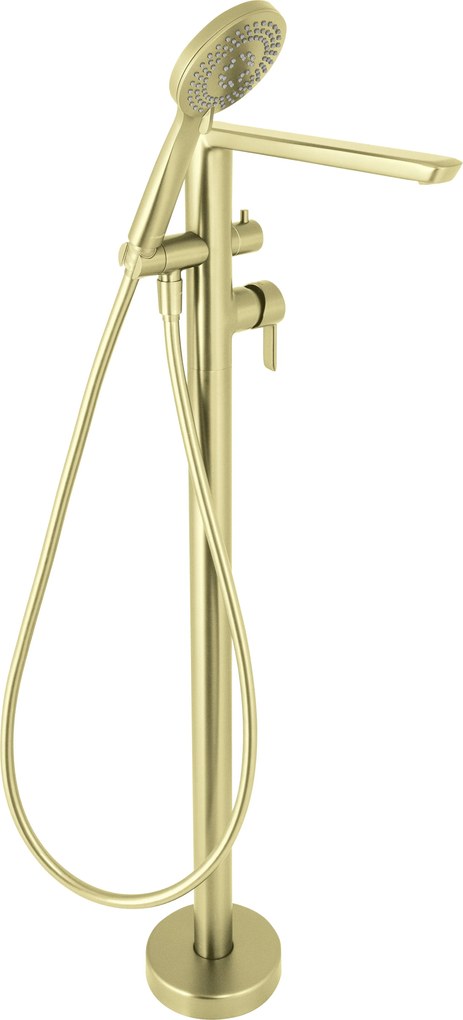 Deante Arnika, voľne stojaca vaňová batéria s ručnou sprchovou súpravou, zlatá matná, DEA-BQA_R17M