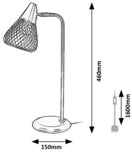 Rabalux 3182 - Stolná lampa FANNY 1xE14/25W/230V šedá