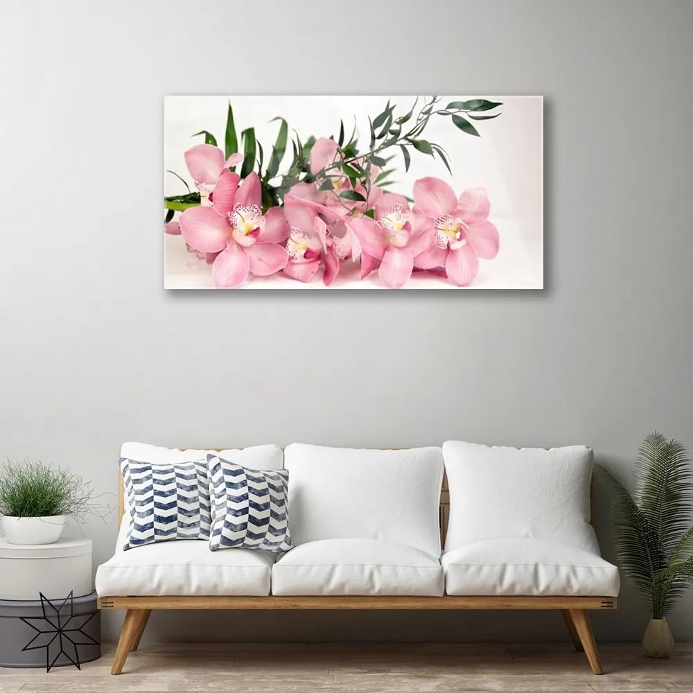 Skleneny obraz Orchidea kvety kúpele 100x50 cm