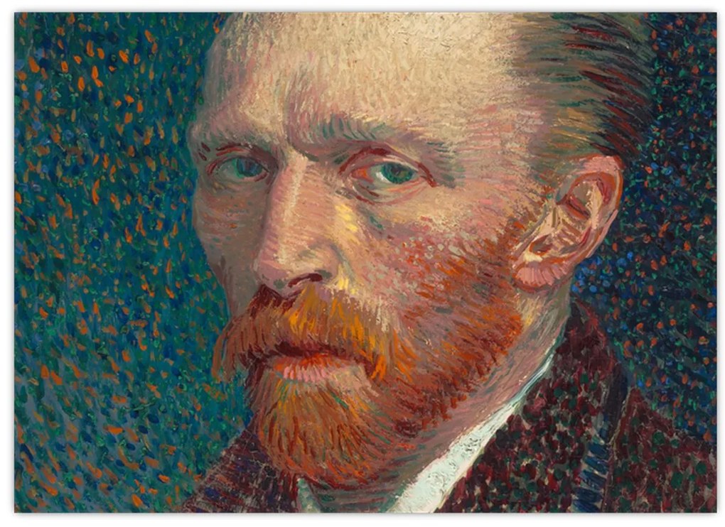 Sklenený obraz -  Vincent van Gogh, Self-Portrait, reprodukcia (70x50 cm)