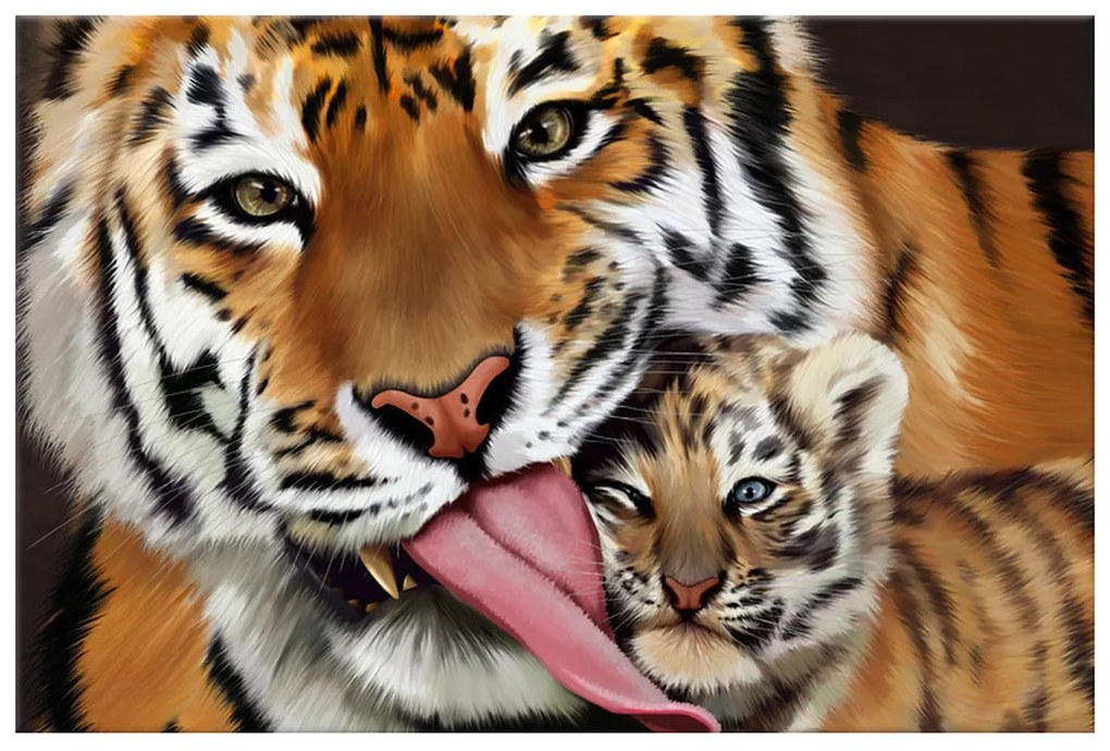 Gario Obraz na plátne Tiger a tigrík Rozmery: 30 x 20 cm