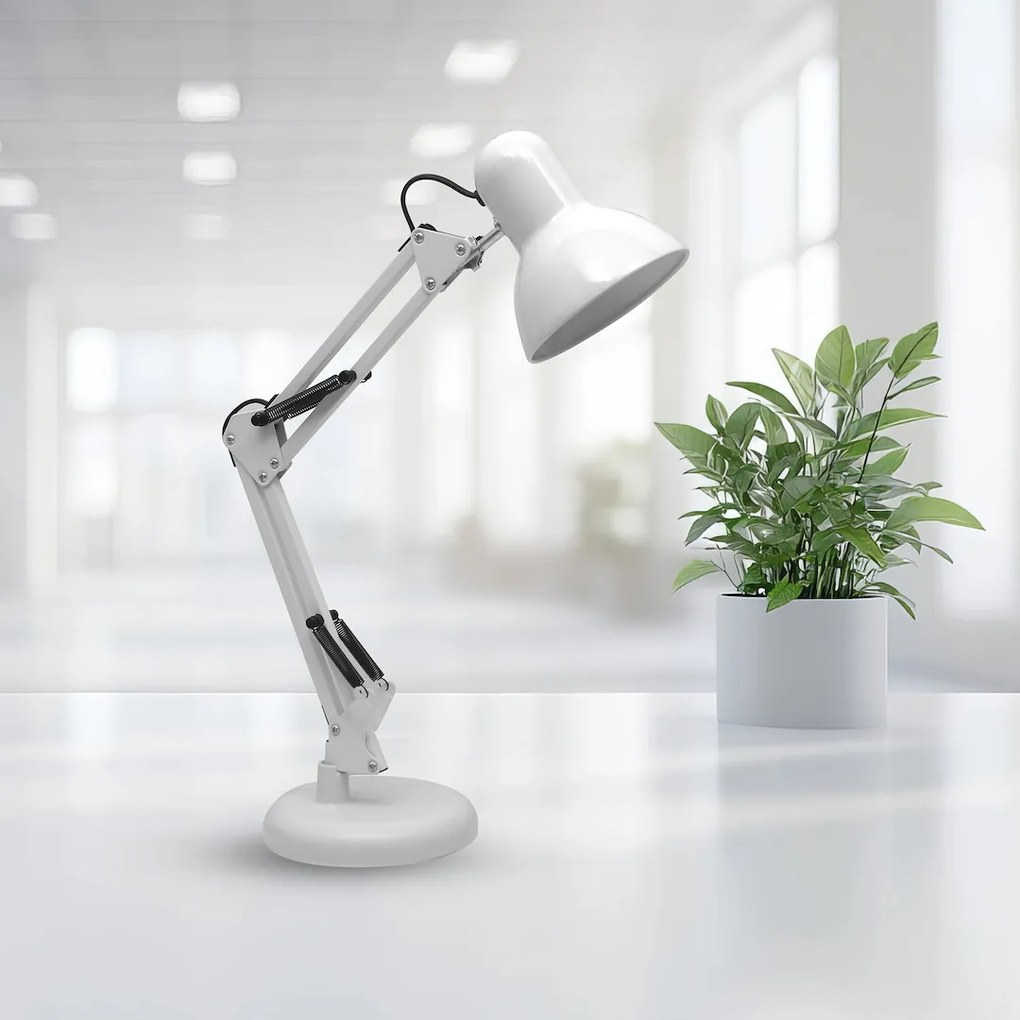 Stolná lampa Nexa, 1x biele kovové tienidlo, w