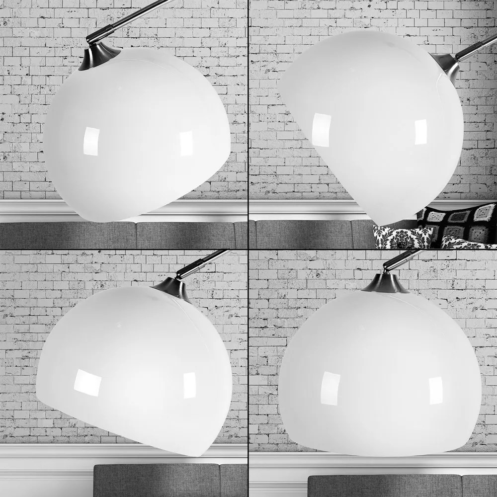 InternetovaZahrada Dizajnová oblúková stojanová lampa s mramorovou základňou - nastaviteľná 190 - 200 cm