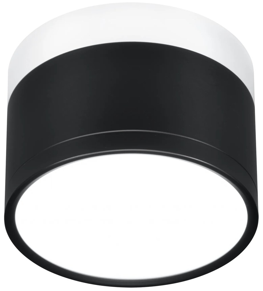 CLX LED stropné moderné osvetlenie EMILIA-ROMAGNA, 9W, denná biela, 6,4x8,8cm, okrúhle, čiernobiele