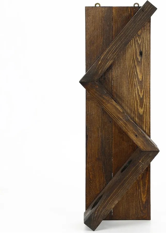 Ručne vyrábaný stojan na víno z masívneho dreva Catalin Sofia, 60 × 33 × 12 cm