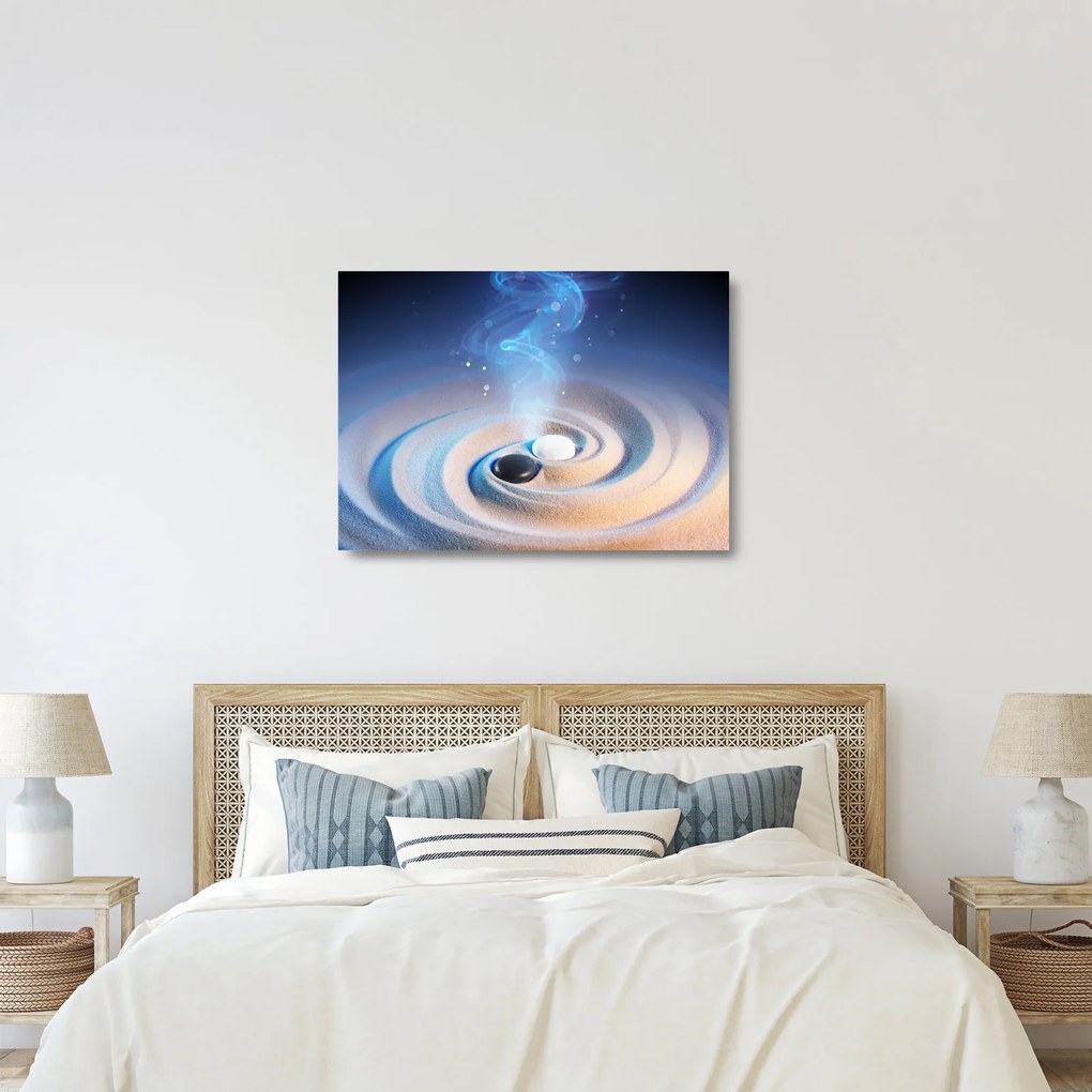 Sklenený obraz - Éterický yin-yang (70x50 cm)
