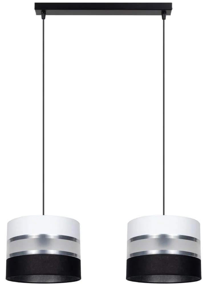 Luster na lanku CORAL 2xE27/60W/230V čiernobiela