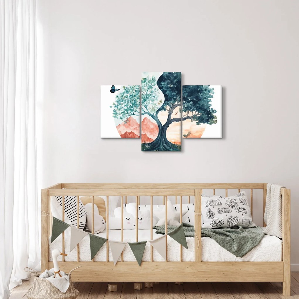 Obraz – Akvarelový strom plný života (90x60 cm)