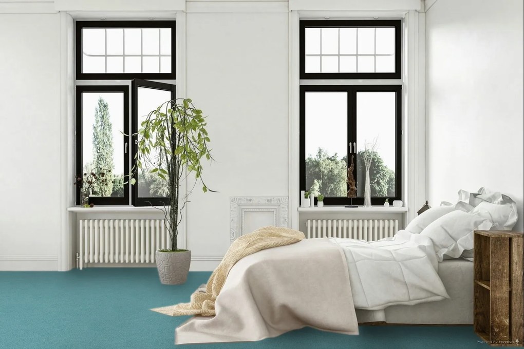 AKCIA: 100x450 cm Metrážny koberec Carousel 82, šíře, modrá, filc, detská izba, Condor Carpets