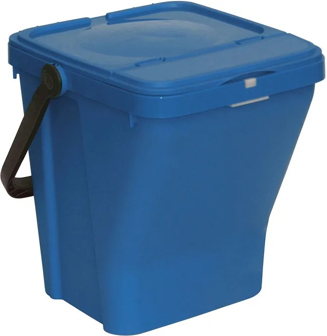 Plastový odpadkový kôš s vekom na triedenie odpadu ECOTOP II, modrá