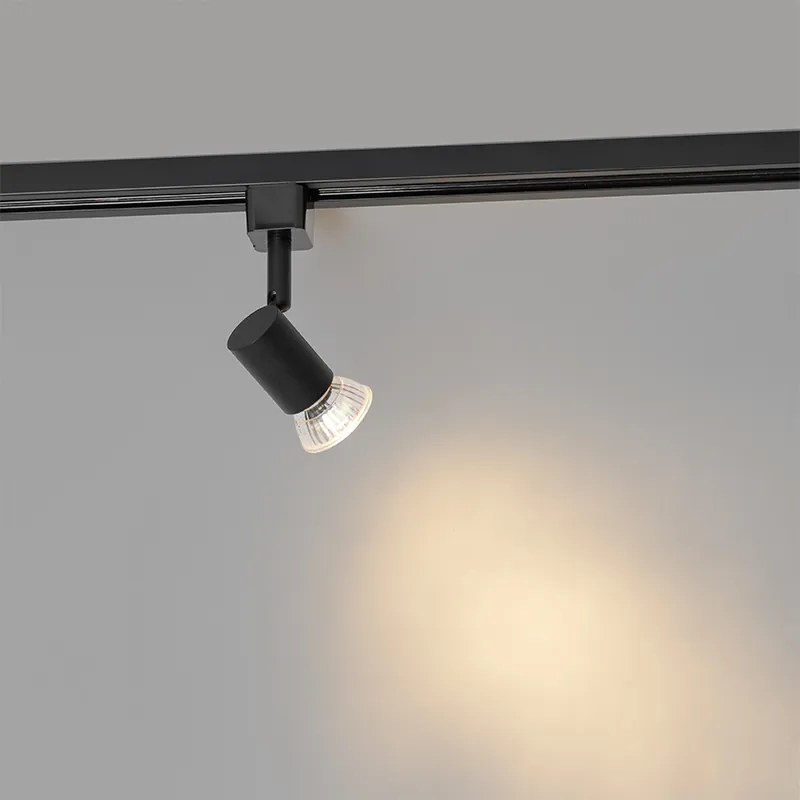 Moderný koľajnicový reflektor čierny 1-fázový koľajnicový reflektor - Jeany