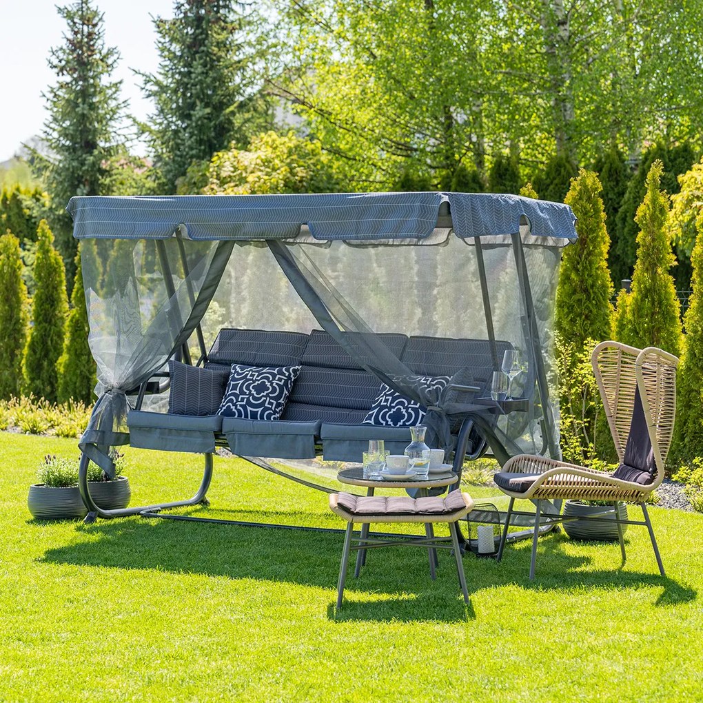 Záhradná hojdačka Igota - antracit / sivá