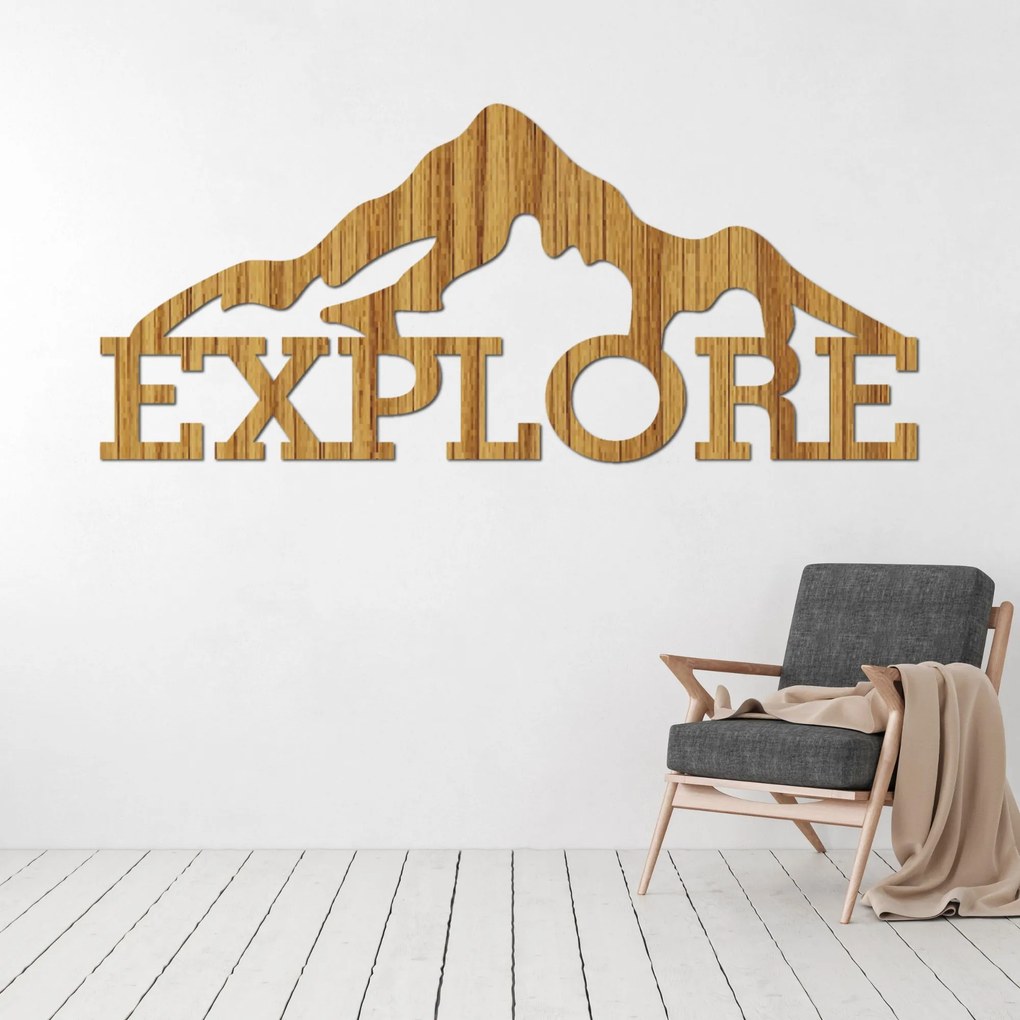 Vyrezávaný obraz z dreva hory - JAMMONY: HDF - Javor 60 x 26 cm 4410-85295 HDF0407