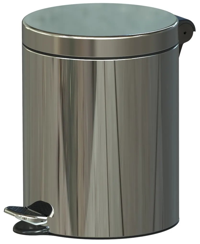 Alda Nášľapný odpadkový kôš, 5 L, nerez lesklý