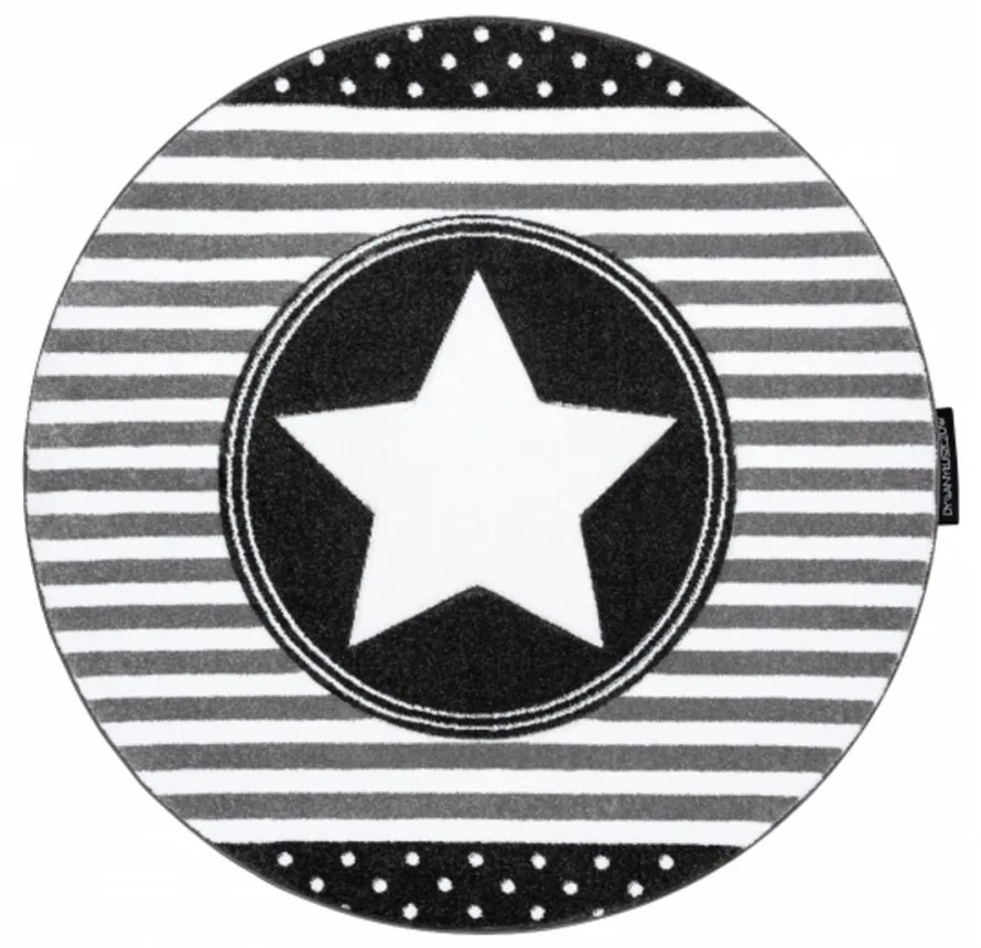 Detský kusový koberec Hviezda sivý kruh, Velikosti 120cm
