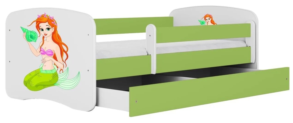 Dětská postel Babydreams mořská panna zelená