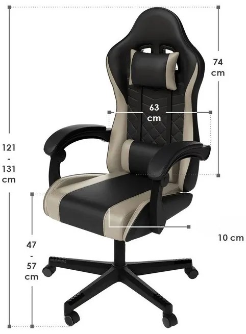 InternetovaZahrada Kancelárska stolička HyperSeat - čierna/béžová