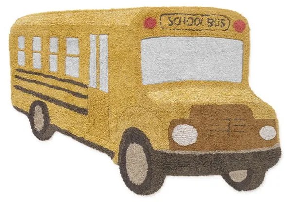 Okrovožltý prateľný/ručne tkaný bavlnený detský koberec 90x130 cm School Bus – Lorena Canals