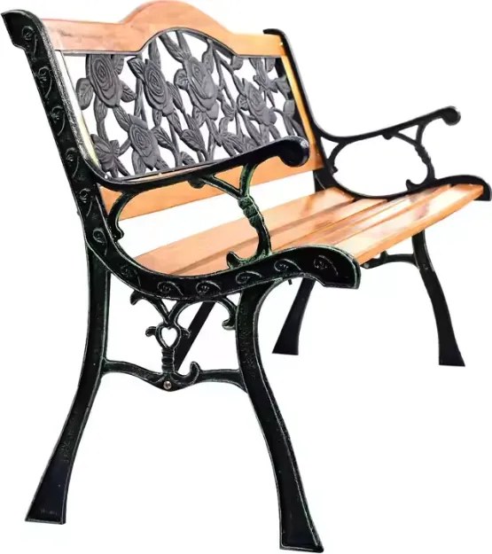 Lean Drevená záhradná lavička s operadlom - ruže