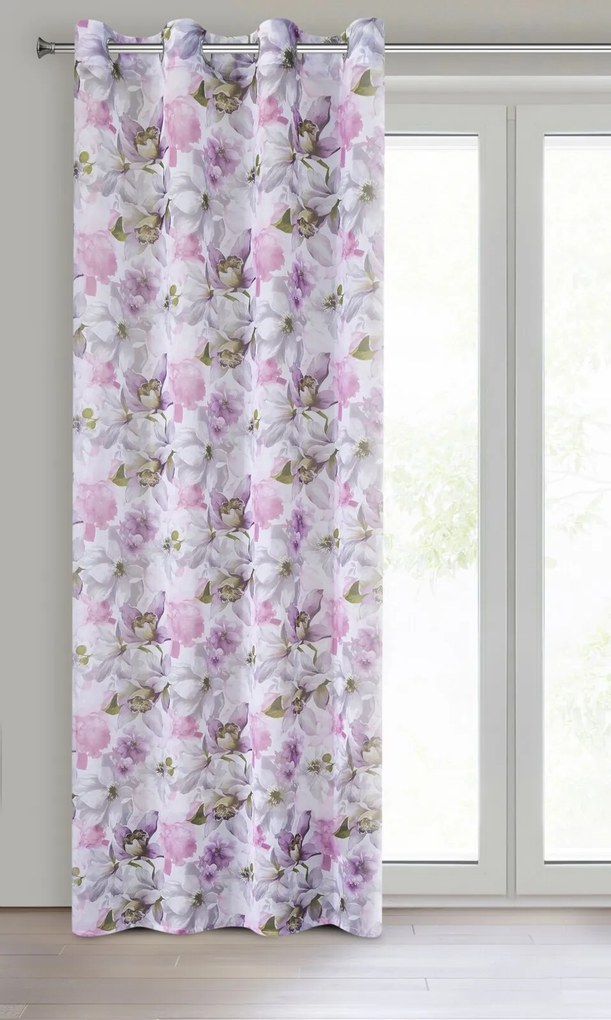 ZÁVES NA KRÚŽKOCH BELLA 140X250 CM VZOROVANÁ