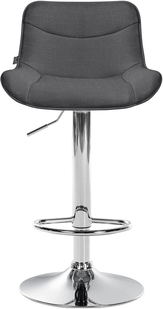 Design-Shop 2x Barová stolička Vonore - látka, chróm - Tmavo sivá