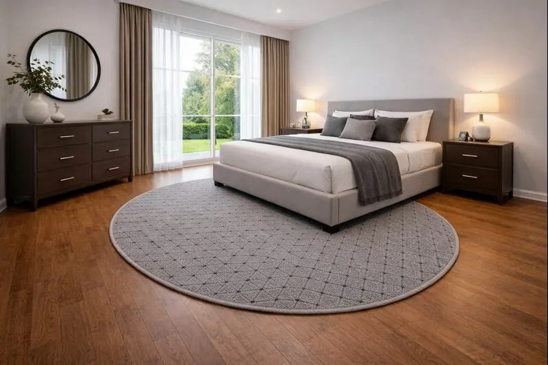 Vopi, Kusový koberec Udinese šedý kruh, 67x67 (priemer) kruh, šedá, chodba / predsieň