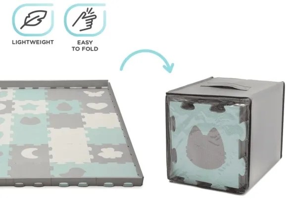 KINDERKRAFT select - Penové puzzle LUNO 30ks šedá/mintová