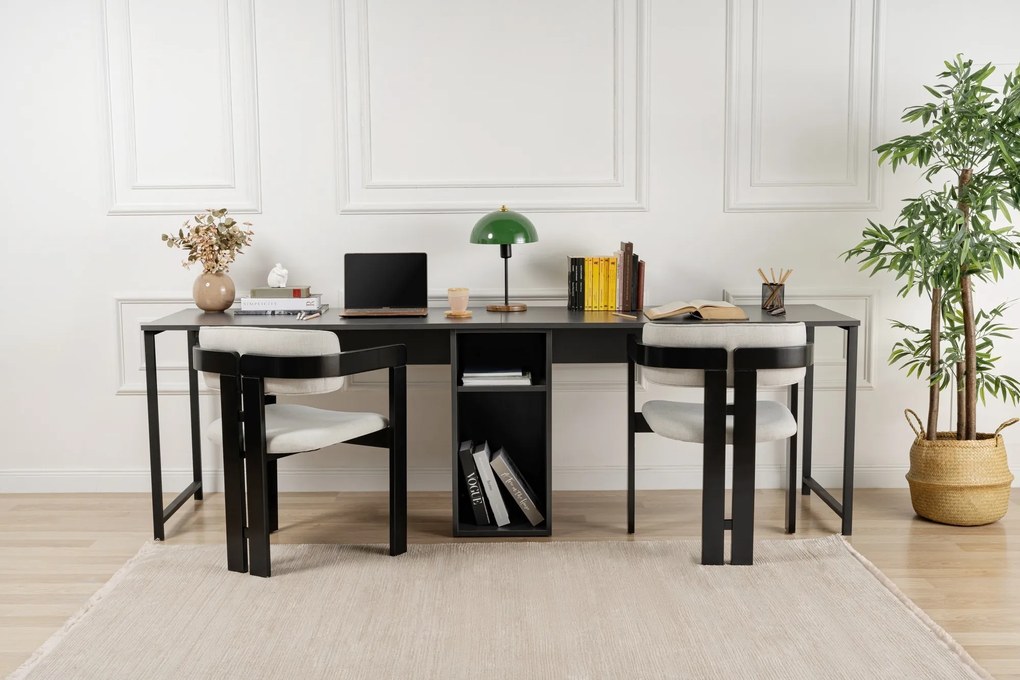 Kancelářská sestava pro 2 osoby TWIN antracitová