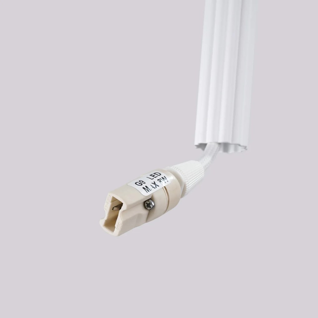 Závesné svietidlo Arche, 2x biele kovové tienidlo, o