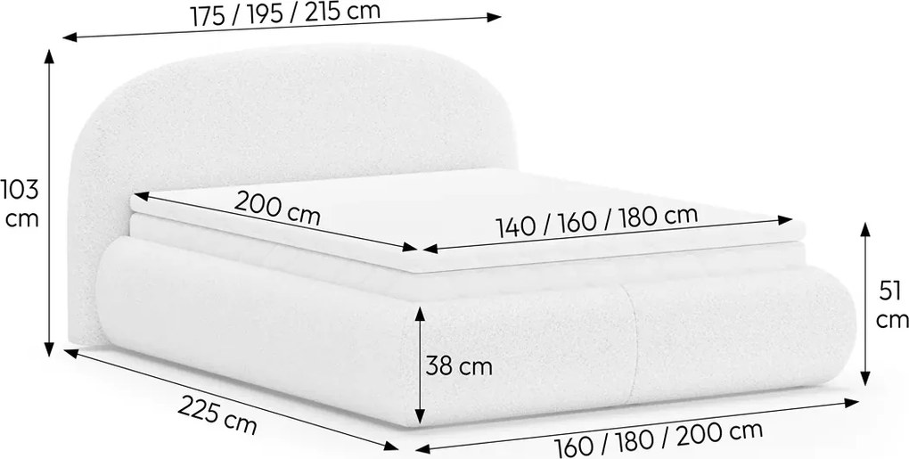 Dizajnová čalúnená posteľ MOET, 200x160, béžová (catch me 02)