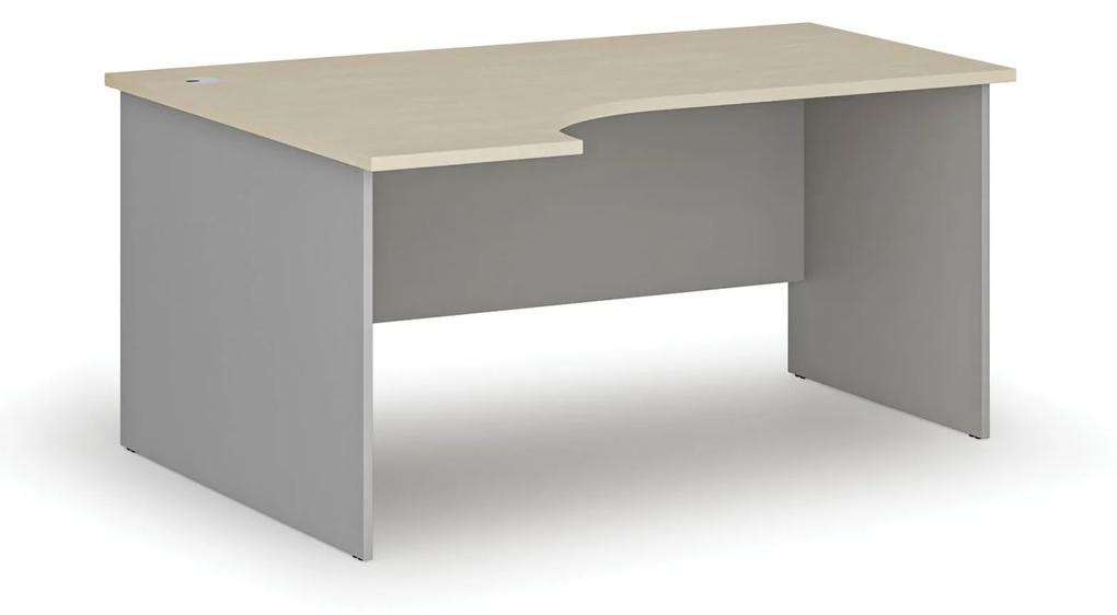 Kancelársky rohový pracovný stôl PRIMO GRAY, 1600 x 1200 mm, ľavý, sivá/breza