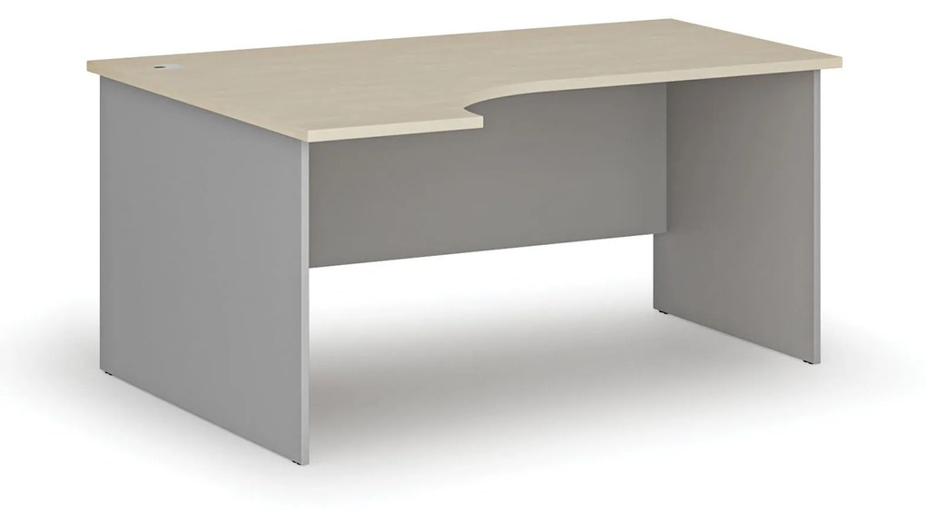 Kancelársky rohový pracovný stôl PRIMO GRAY, 1600 x 1200 mm, ľavý, sivá/orech