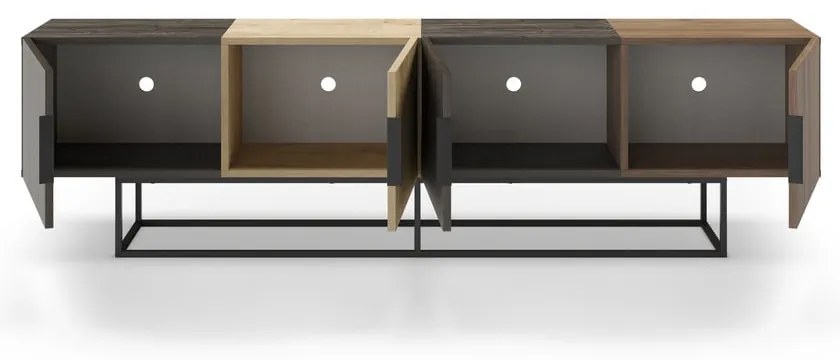 TV stolík v dekore duba v prírodnej farbe 200x55 cm Titan – Marckeric